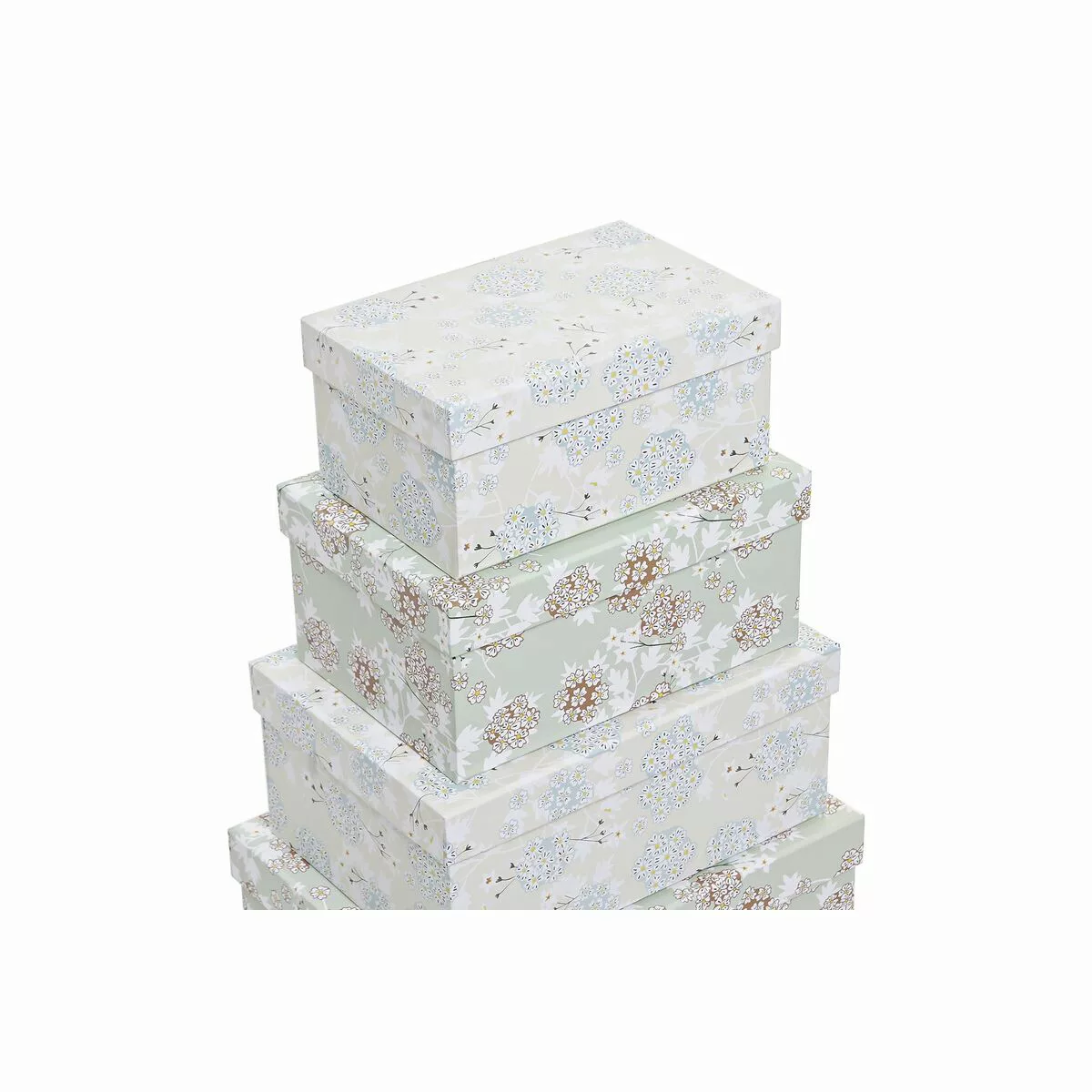 Satz Stapelbarer Organizerboxen Dkd Home Decor Beige Grün Blomster Pappe (4 günstig online kaufen