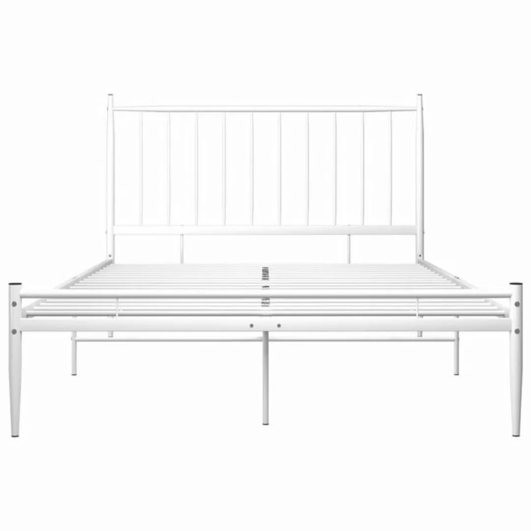 furnicato Bettgestell Bett Weiß Metall 120x200 cm (1-tlg) günstig online kaufen