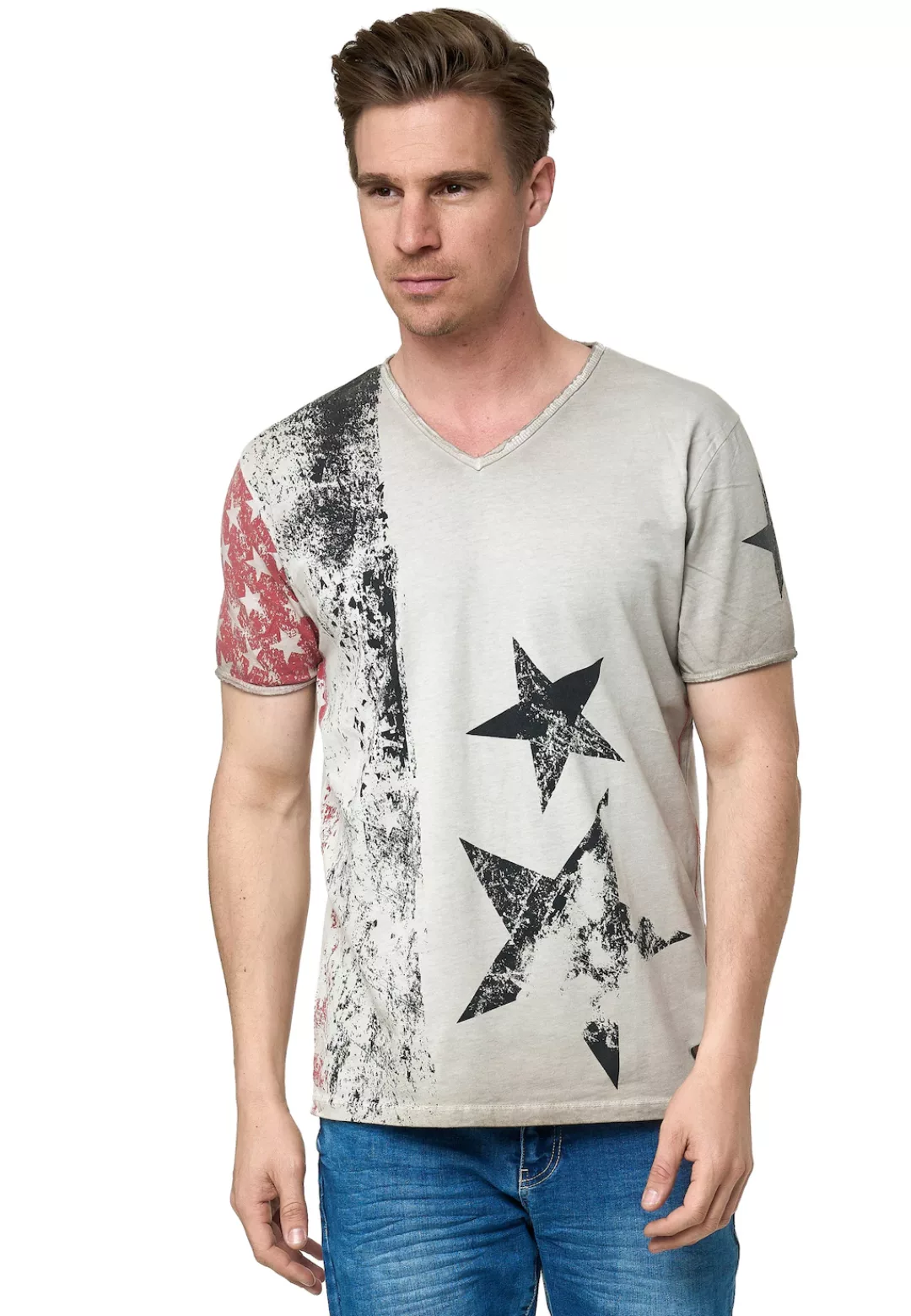 Rusty Neal T-Shirt, mit V-Neck günstig online kaufen