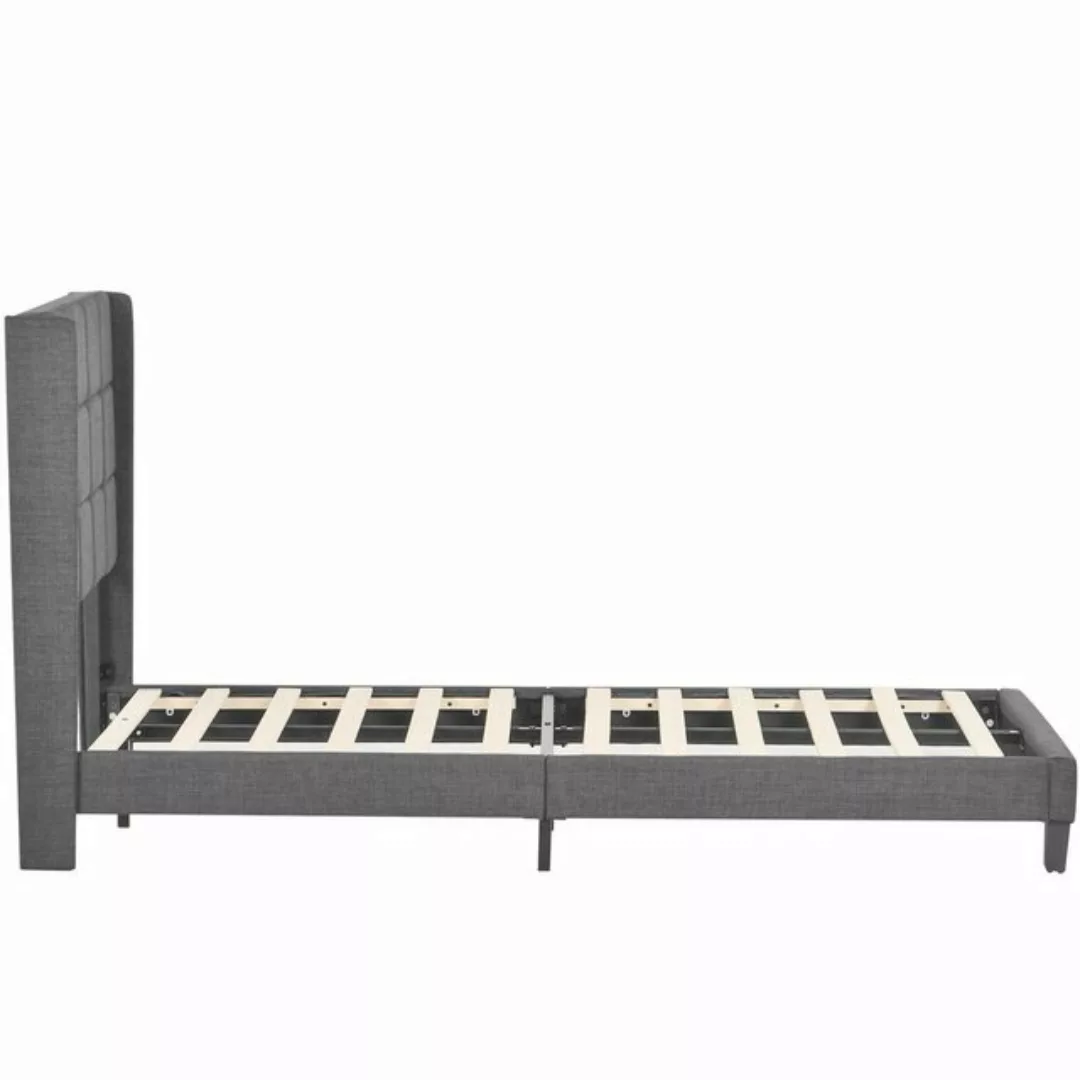 Gotagee Polsterbett Leinen Jugendbett Einzelbett Bettgestell 90x200cm mit L günstig online kaufen