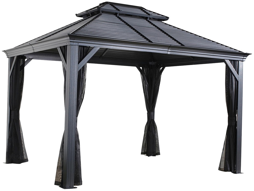 Sojag Pavillon Mykonos edles Basaltgrau Metall B/H/L: ca. 425x291x299 cm günstig online kaufen