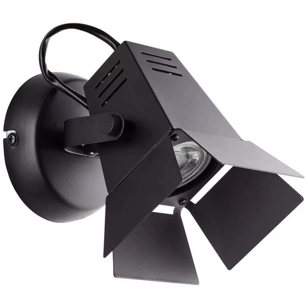 LED Wandleuchte Movie in Schwarz-matt 5W 450lm GU10 günstig online kaufen