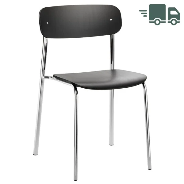 THONET S 243 Stahlrohrstuhl | Eiche schwarz gebeizt | Gestell tiefschwarz günstig online kaufen