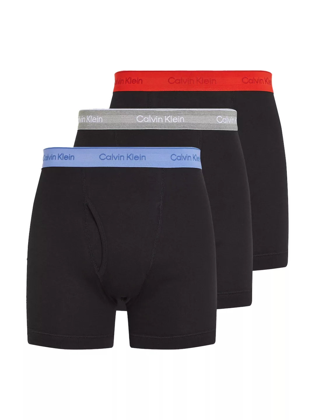 Calvin Klein 3-er Set Boxer Briefs Schwarz mit verschiedenfarbigem Webbund günstig online kaufen