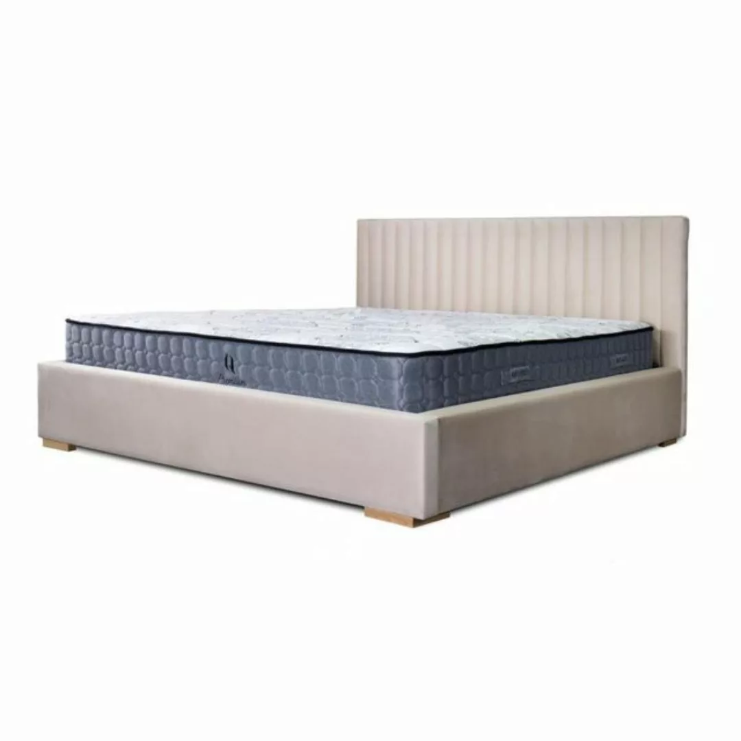 JVmoebel Bett, Beige Bett Doppelbett Holz Modern Bett Schlafzimmer Neu günstig online kaufen