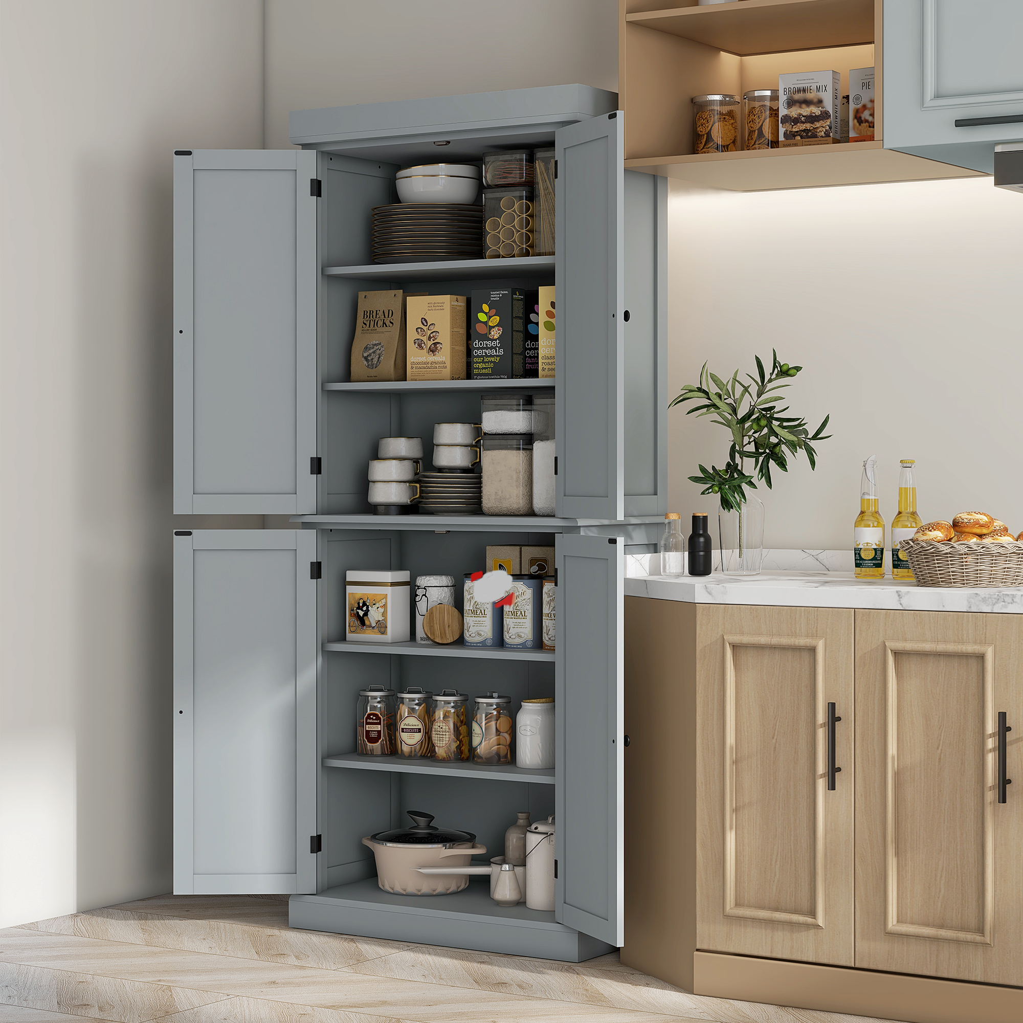 HOMCOM Küchenschrank Buffetschrank Küchenschrank Aufbewahrungsschrank moder günstig online kaufen