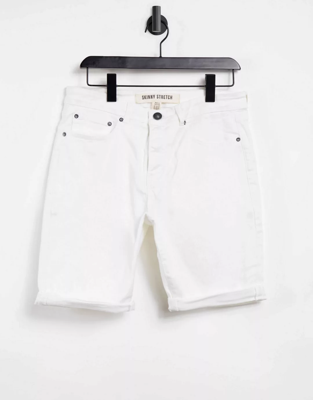 New Look – Enge Jeans-Shorts in Weiß günstig online kaufen