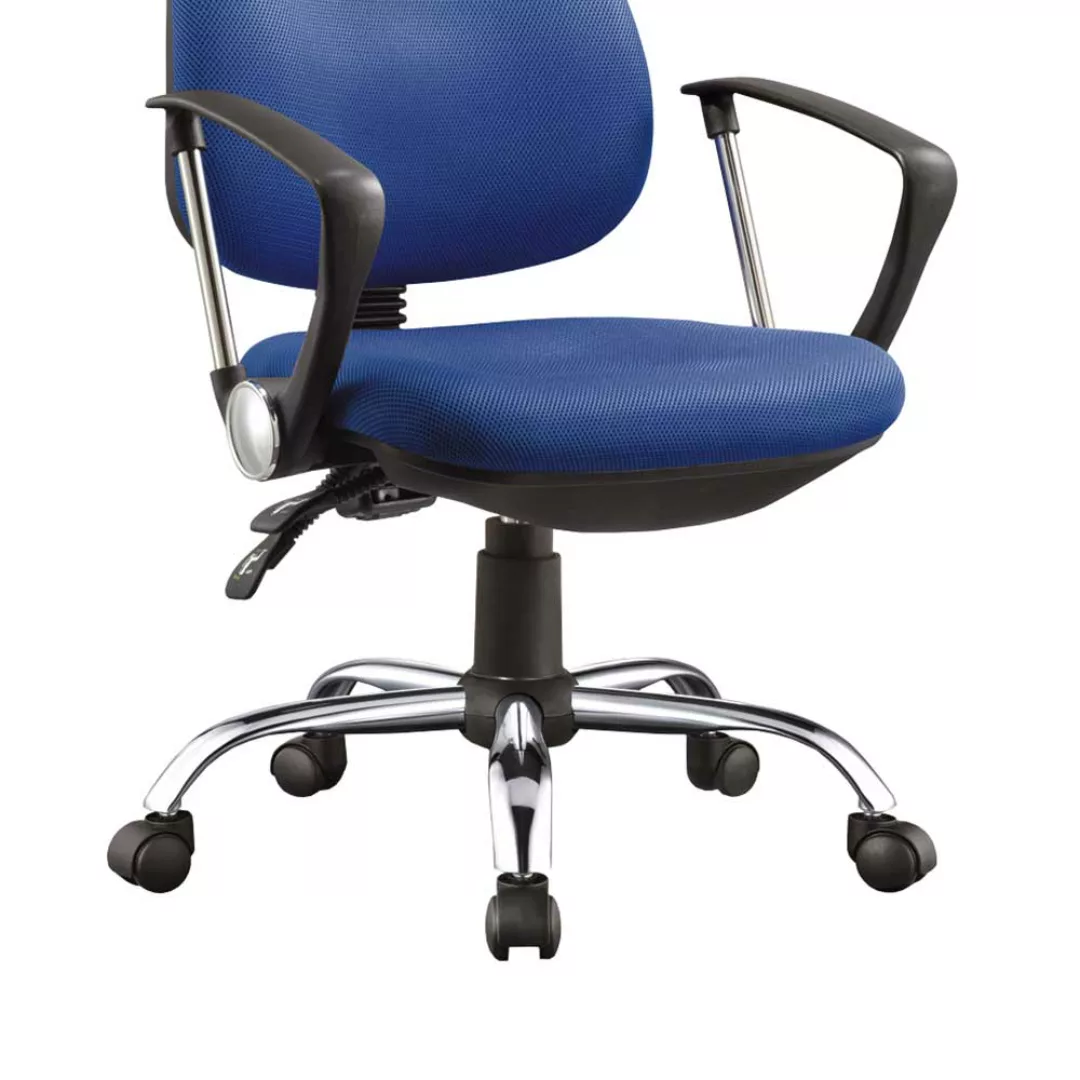 Schreibtisch Drehstuhl in Blau Meshgewebe günstig online kaufen