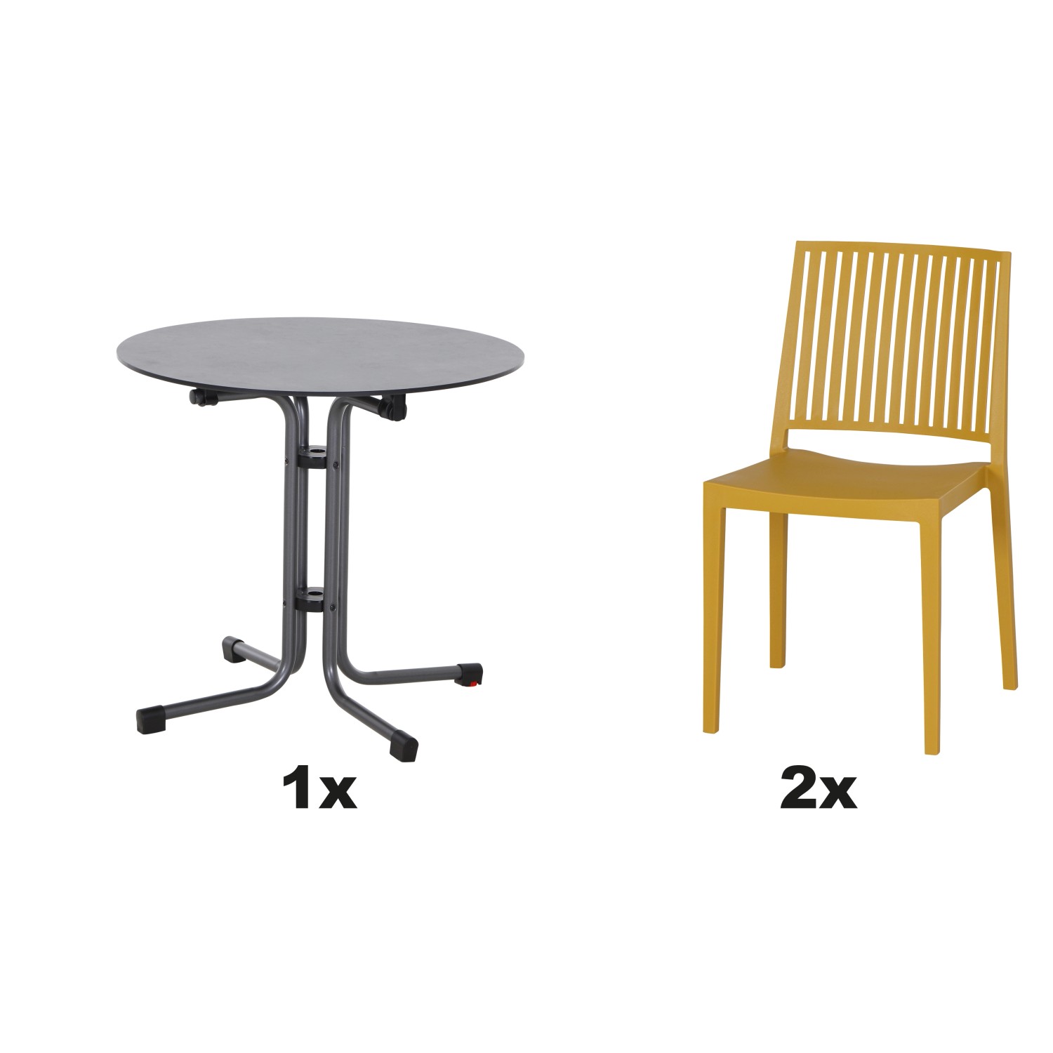 Siena Garden Gartenmöbel Set Lane 3-teilig 2 Stühle und 1 Tisch Ø 80 cm Mus günstig online kaufen