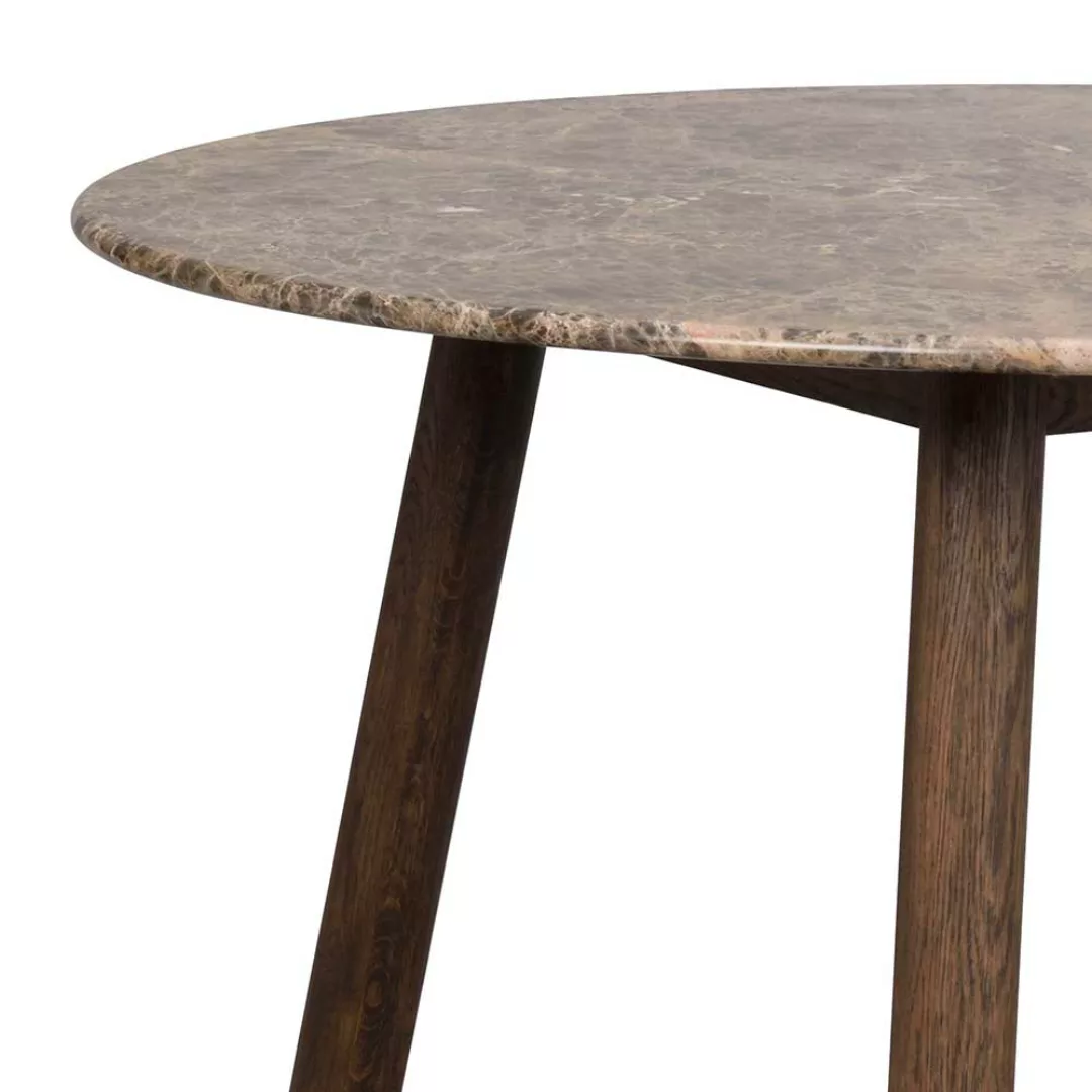 Esszimmer Tisch aus Eiche Massivholz Marmorplatte in Braun günstig online kaufen