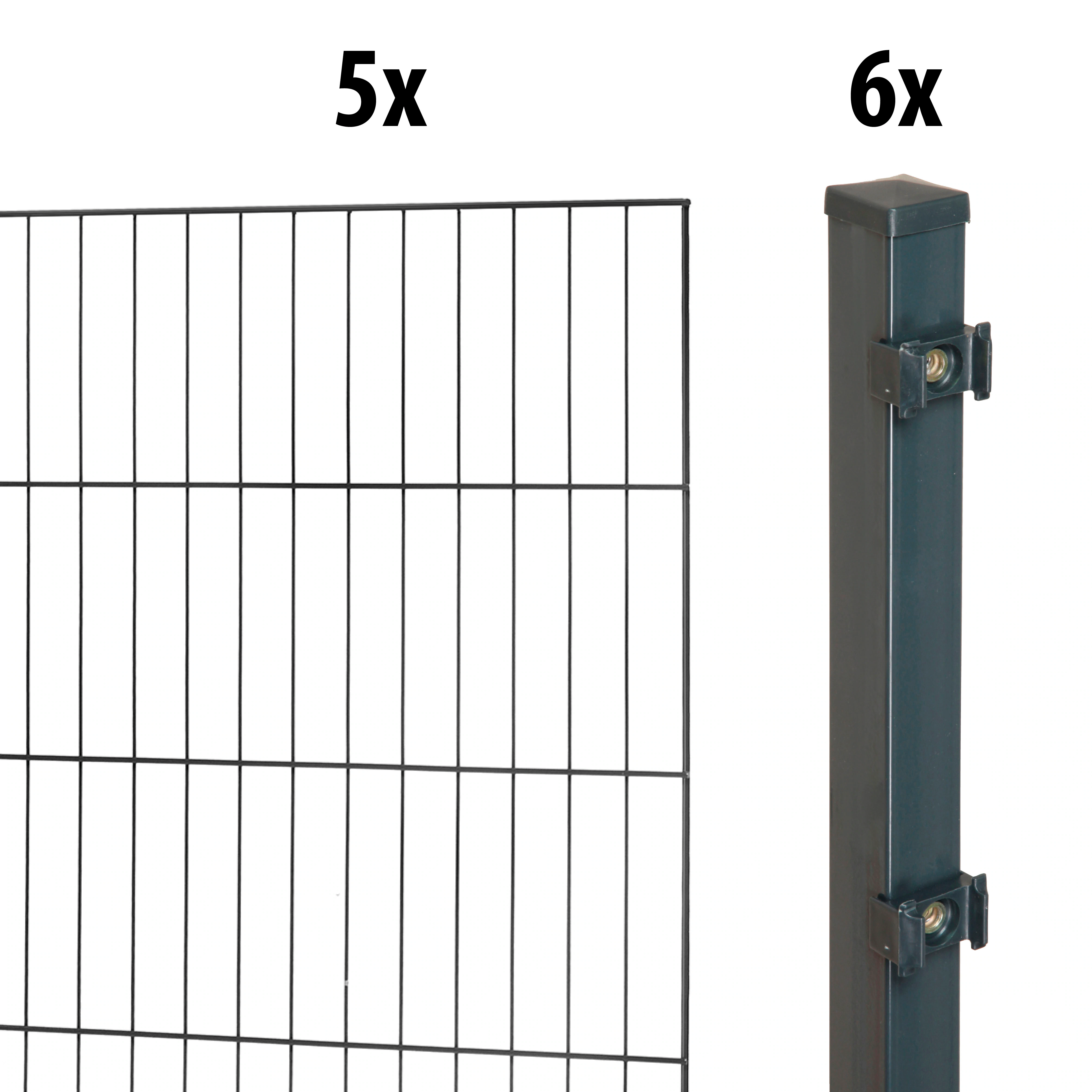 GARDEN N MORE Einstabmattenzaun "Standard", 5 Elemente für 10 m, LxH: 200 x günstig online kaufen