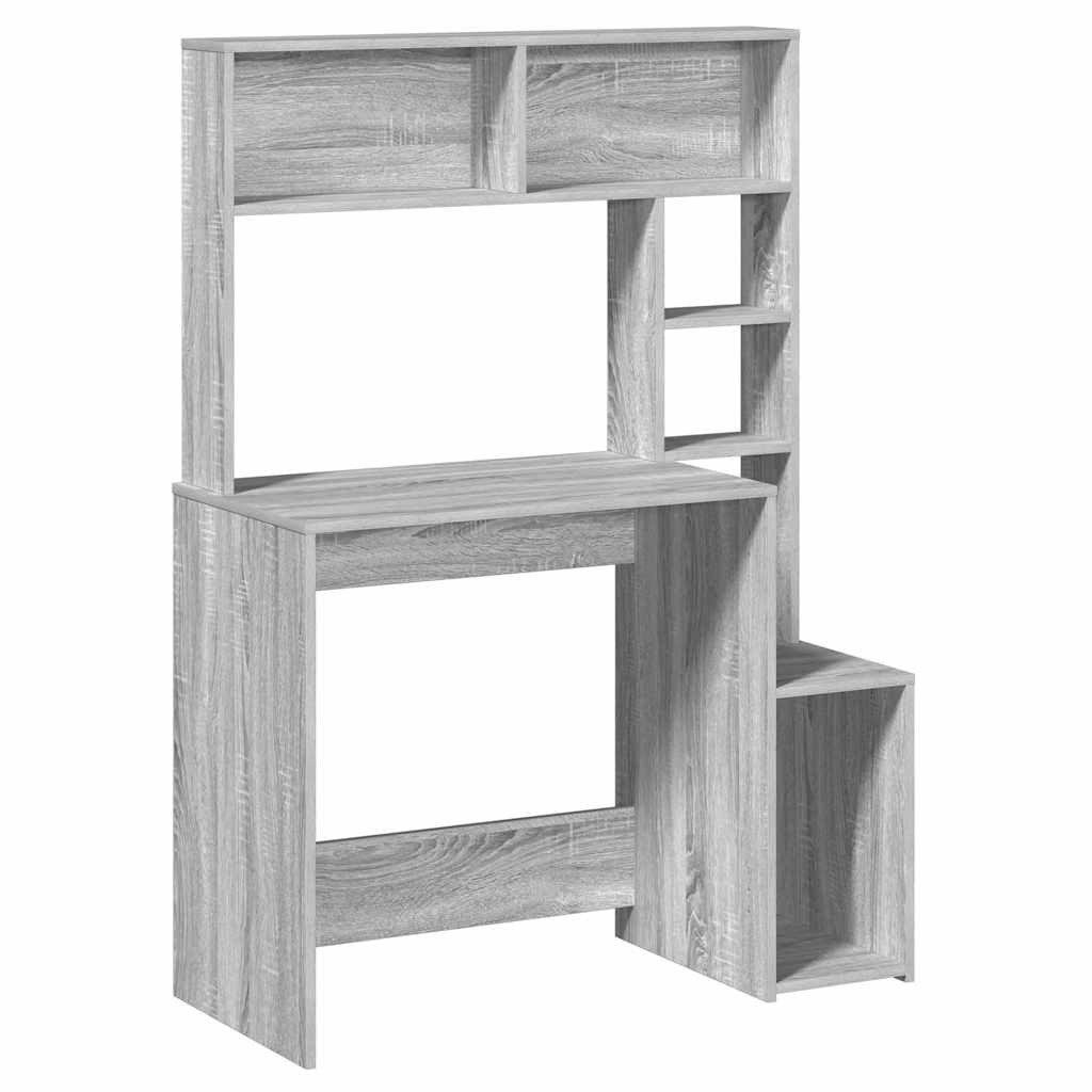 vidaXL Schreibtisch Schreibtisch mit Regal Grau günstig online kaufen