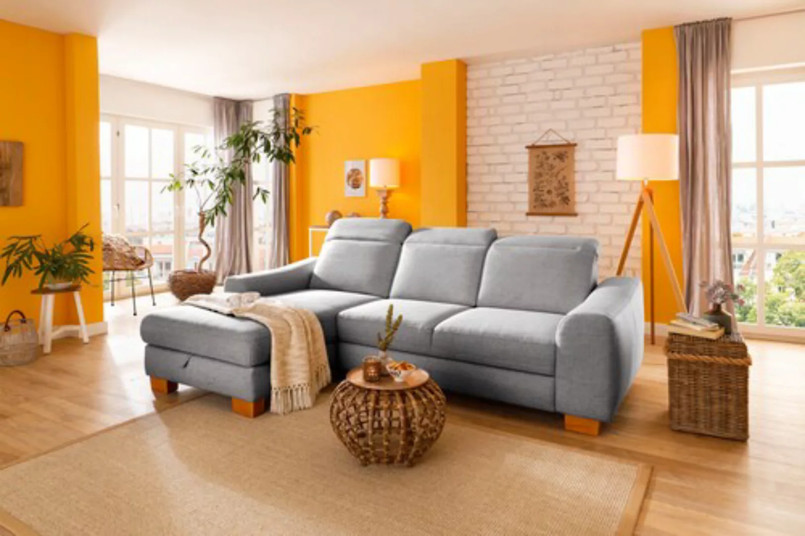Home affaire Ecksofa "Dundee L-Form", wahlweise mit Kopfteilverstellung und günstig online kaufen
