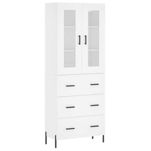 vidaXL Vitrine Highboard Weiß 69,5x34x180 cm Spanplatte Glas Vitrine günstig online kaufen