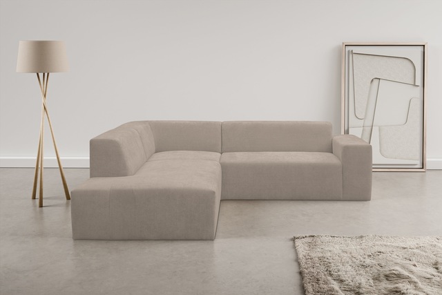 WERK2 Ecksofa "Zeus-M, tolles Sofa mit schönen Details, L-Form", Curvy Tren günstig online kaufen