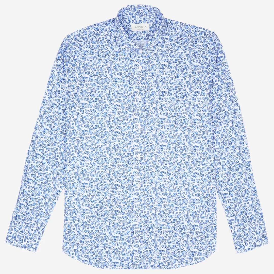 Hemd  blumenmuster  hellblau 100% reine baumwolle popeline, kragenform  mod günstig online kaufen