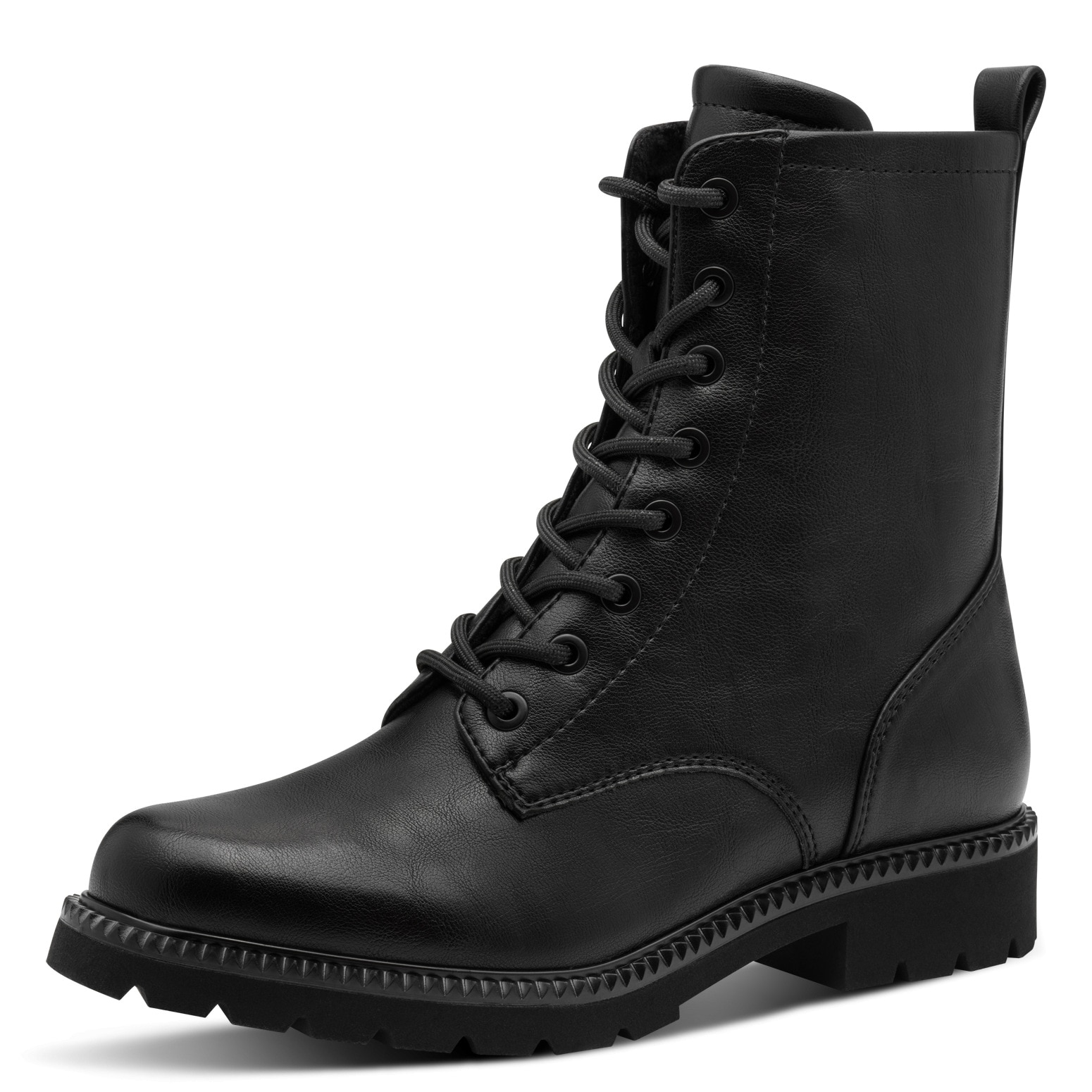 Tamaris Schnürstiefelette, Blockabsatz, Schnürboots mit Logoaufnäher an der günstig online kaufen