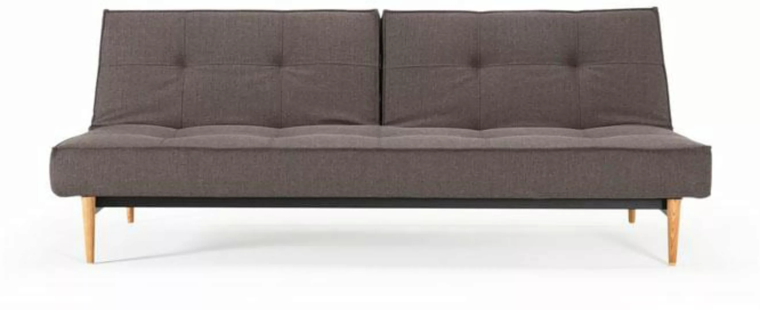 Innovation - Splitback Styletto Schlafsofa Holz dunkel 210x90cm - hellblau/ günstig online kaufen