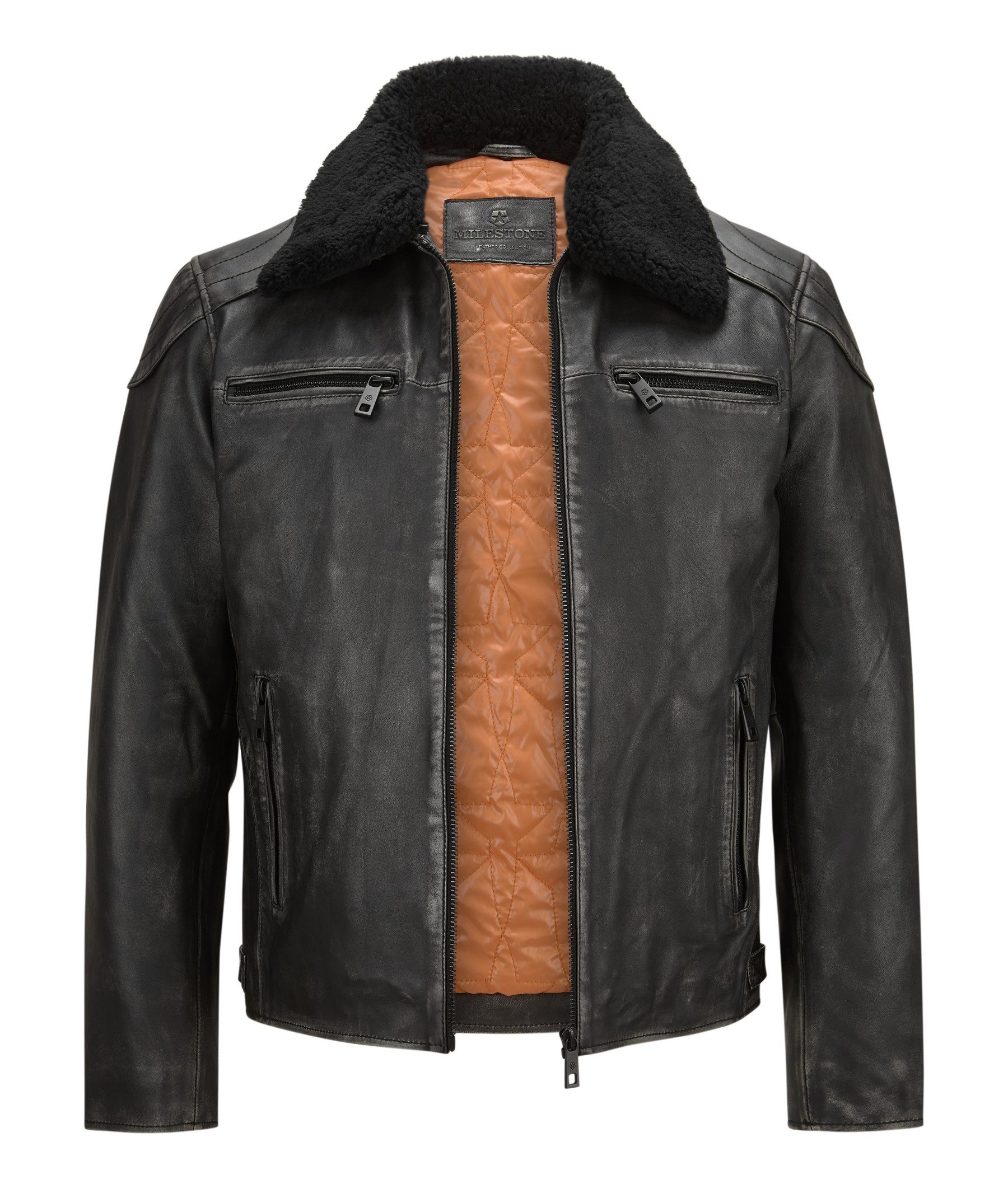 Milestone Lederjacke MSBonaro Bikerjacke aus Lammleder günstig online kaufen