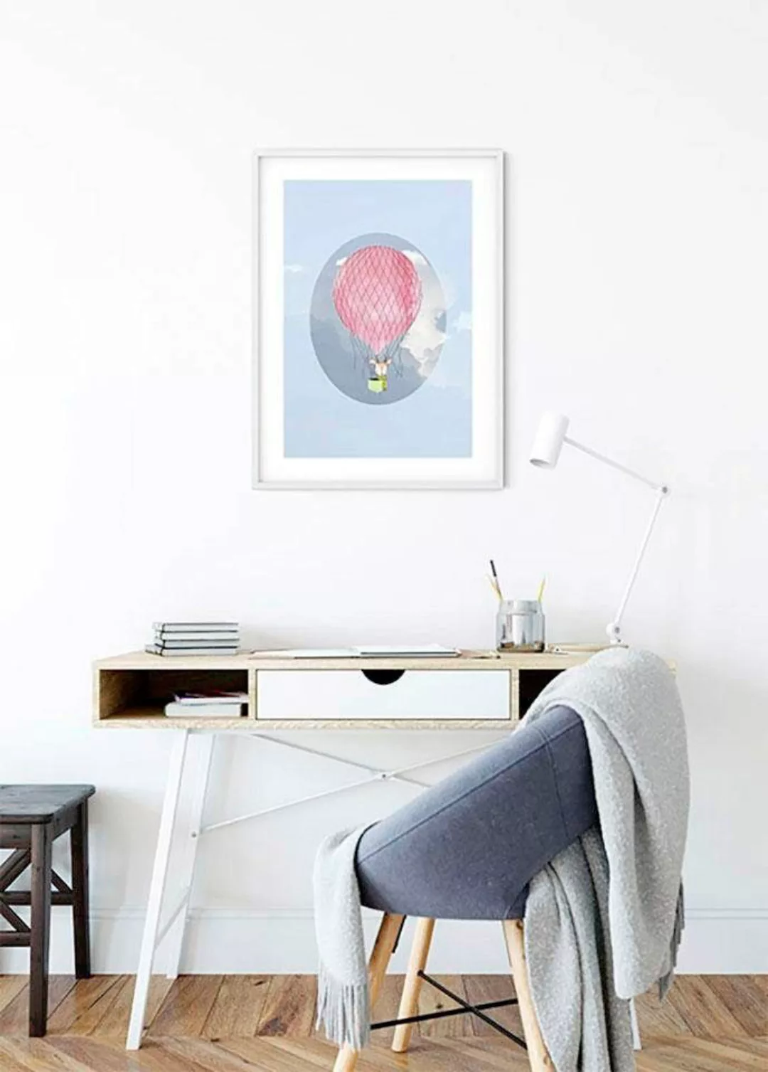 Komar Poster "Happy Balloon Blue", Figuren, (1 St.), Kinderzimmer, Schlafzi günstig online kaufen