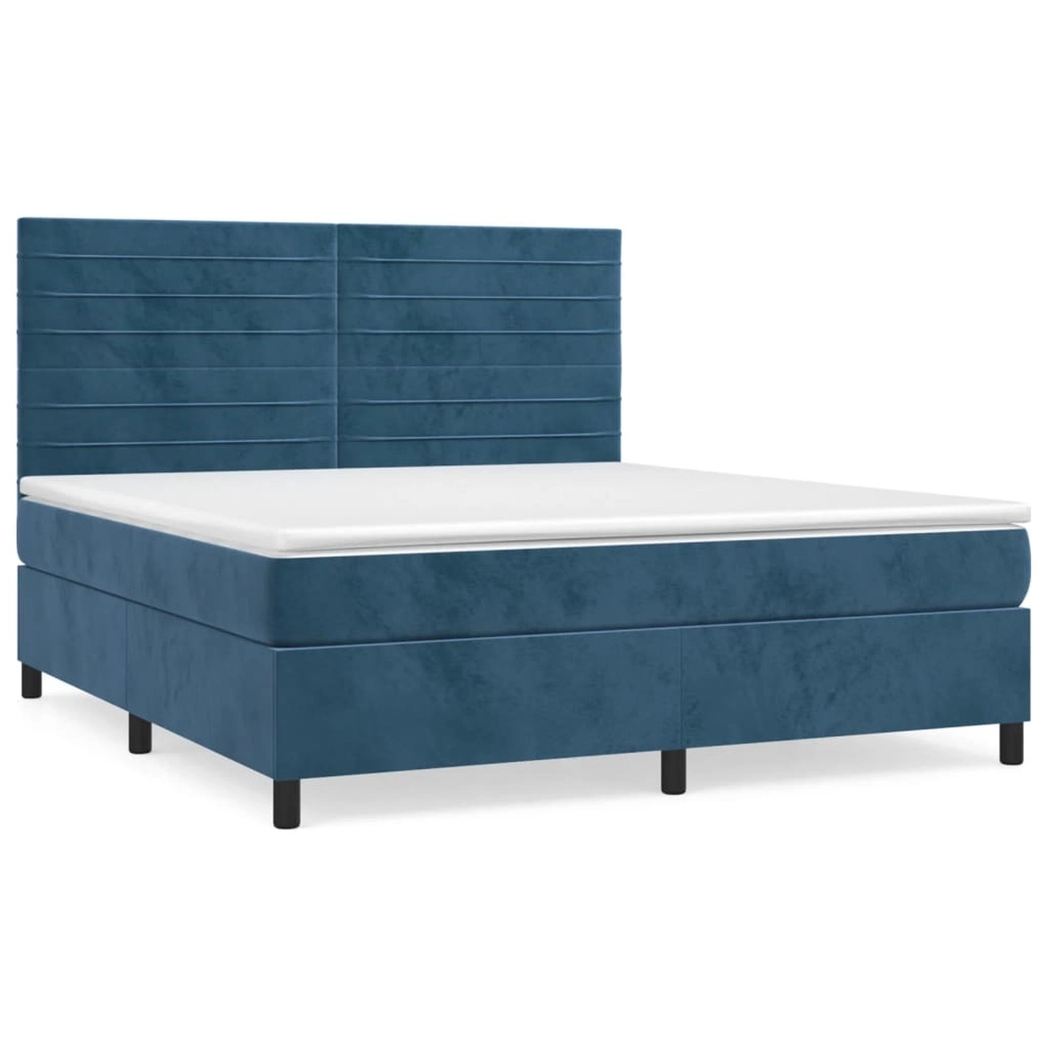 vidaXL Boxspringbett mit Matratze Dunkelblau 160x200 cm Samt1348852 günstig online kaufen