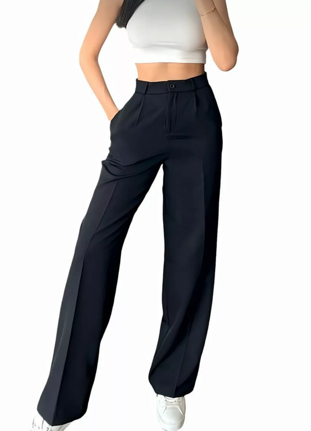 fashionshowcase Palazzohose Damen mit hohem Bund - Elegante Marlene-Hose mi günstig online kaufen