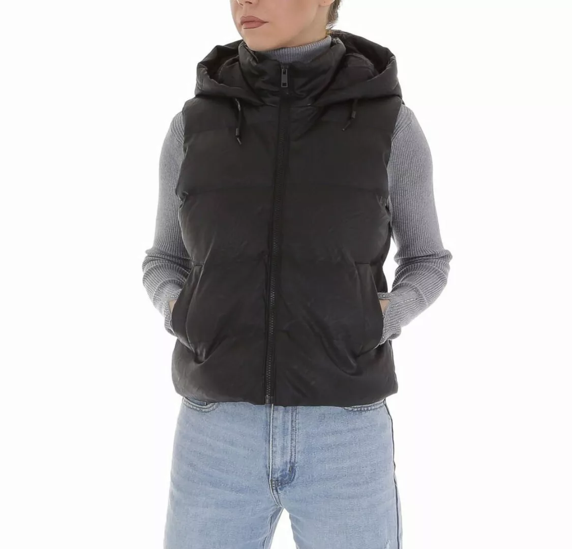 Ital-Design Lederimitatjacke Damen Freizeit Kapuze Gefüttert Übergangsjack günstig online kaufen