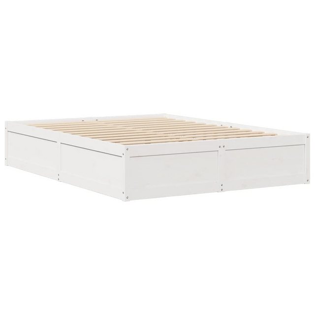 vidaXL Bett Massivholzbett Weiß 150x200 cm Kiefer günstig online kaufen