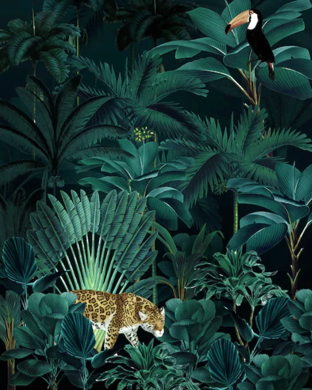 KOMAR Vlies Fototapete - Jungle Night  - Größe 200 x 250 cm mehrfarbig günstig online kaufen