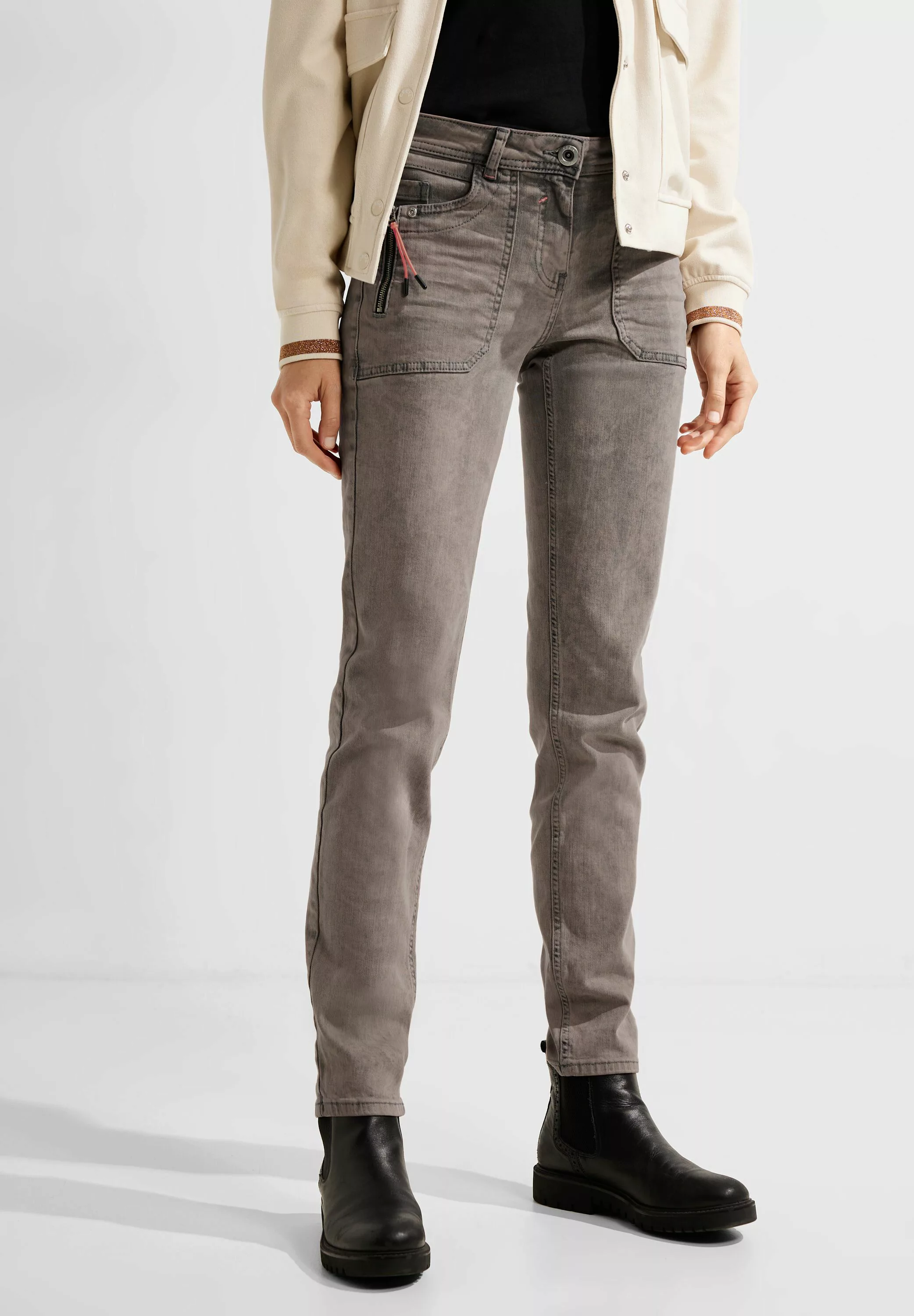 Cecil Slim-fit-Jeans, mit Zipper-Detail günstig online kaufen