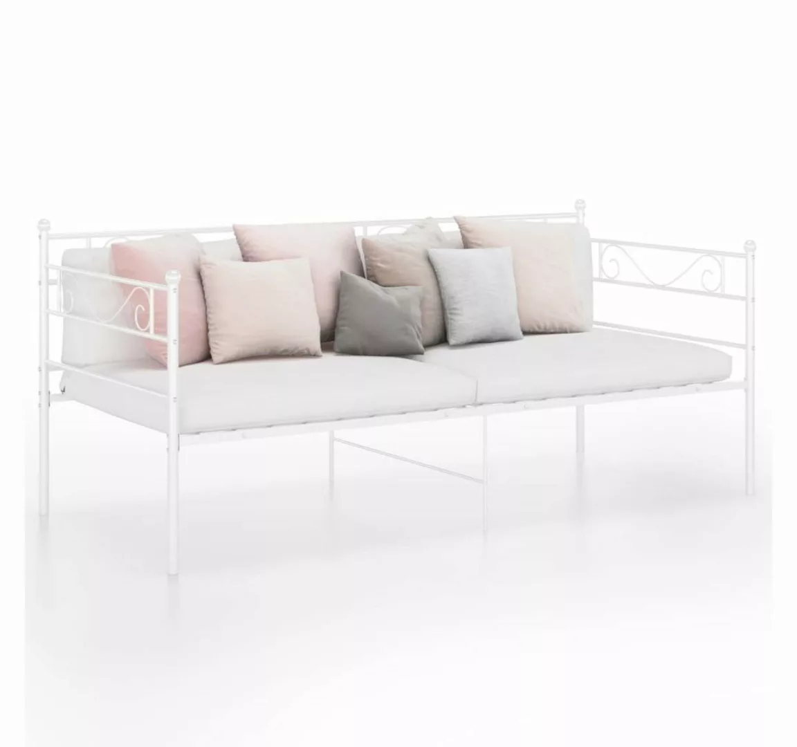 furnicato Bett Schlafsofa Bettgestell Weiß Metall 90x200 cm günstig online kaufen