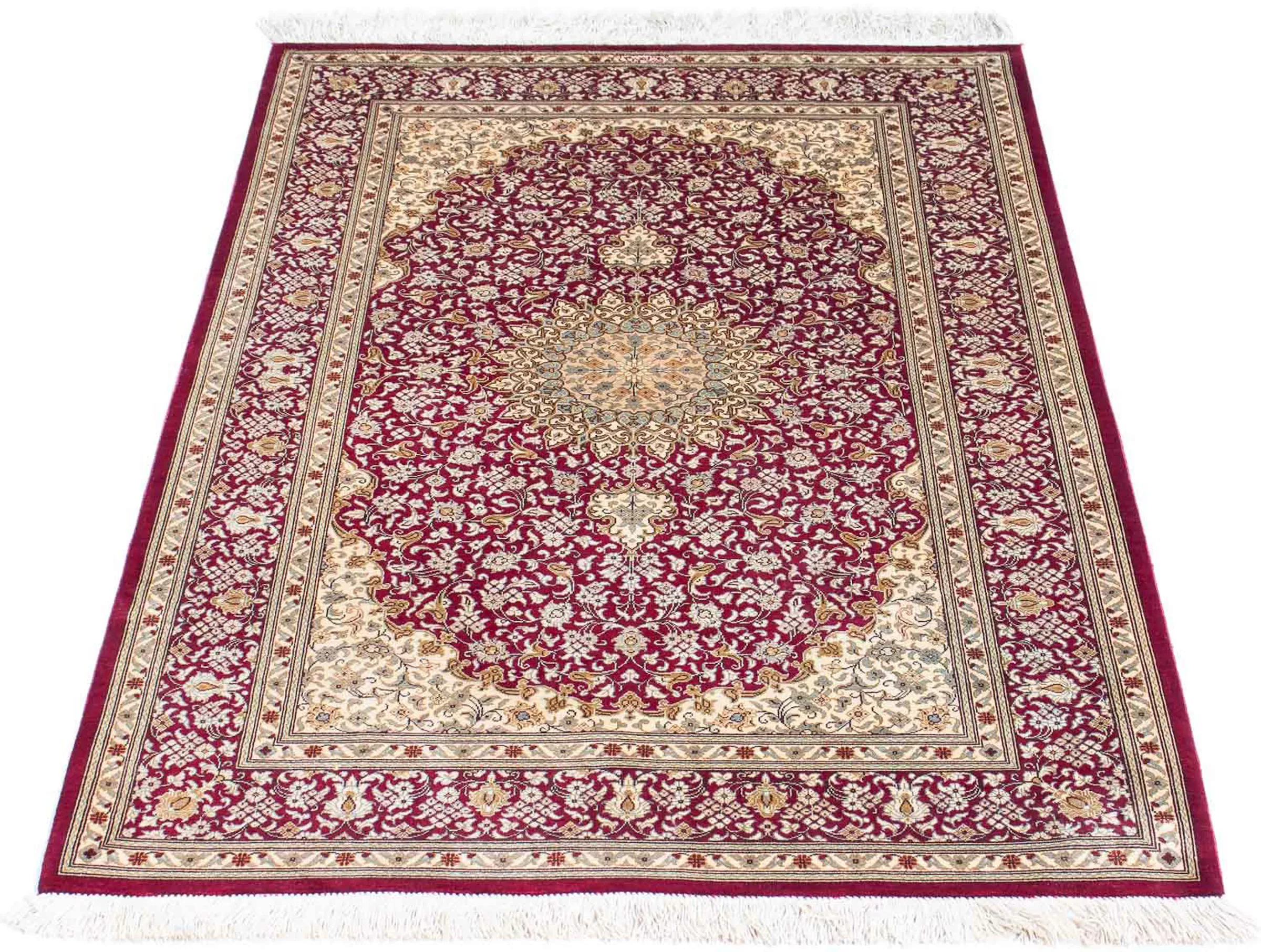 morgenland Orientteppich »Hereke - 122 x 76 cm - dunkelrot«, rechteckig, 3 günstig online kaufen