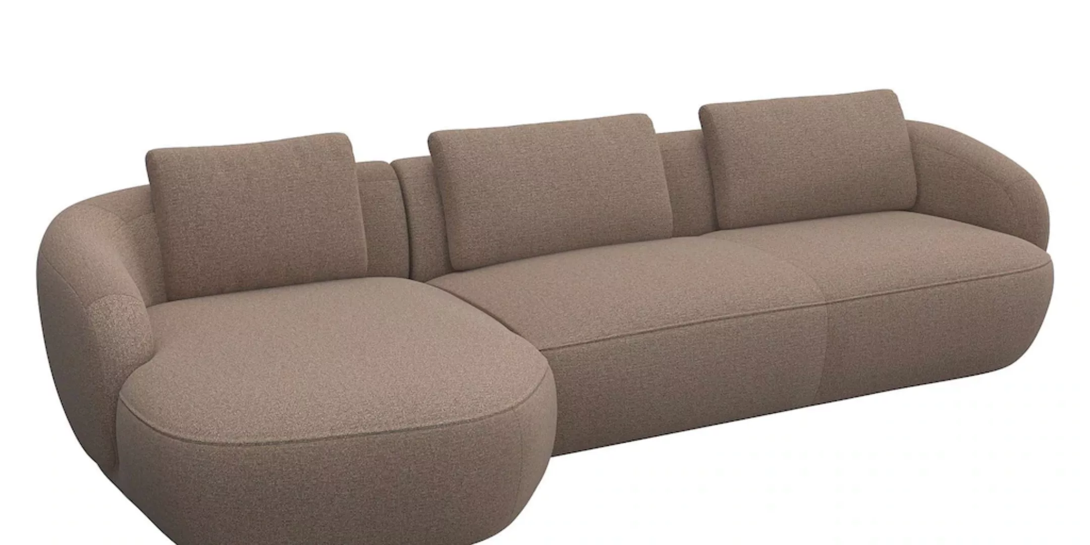 FLEXLUX Wohnlandschaft "Torino, rund, L-Form, Sofa-Ecke mit Recamiere, Long günstig online kaufen