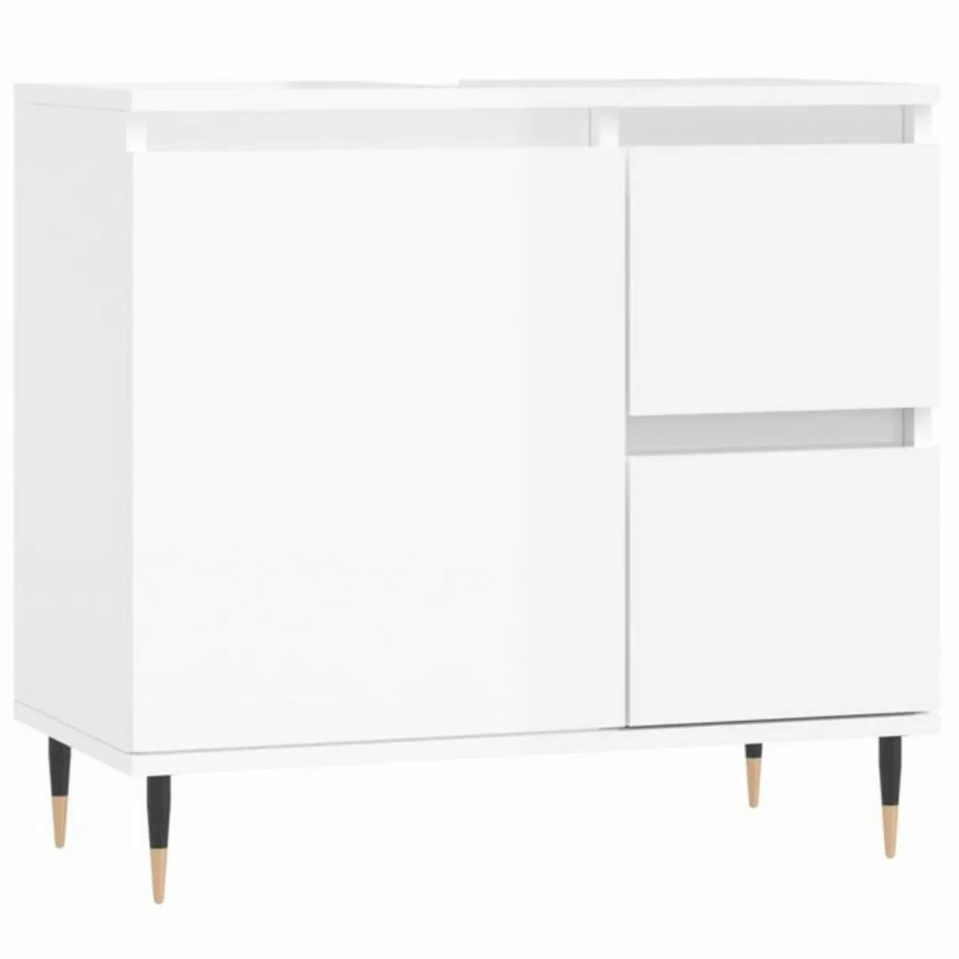 vidaXL Badezimmerspiegelschrank Badschrank Hochglanz-Weiß 65x33x60 cm Holzw günstig online kaufen