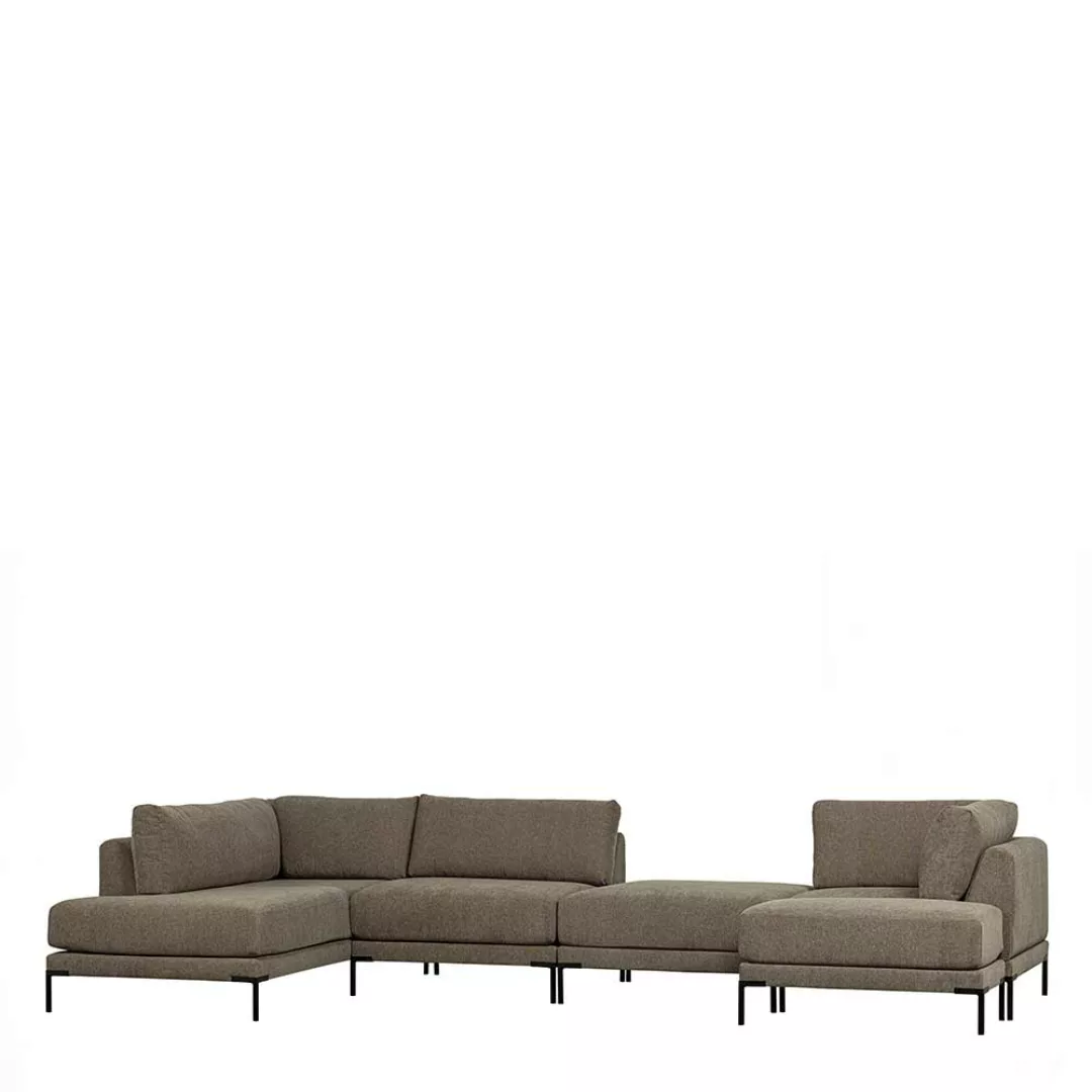 Couchlandschaft Taupe mit fünf Sitzplätzen 400 cm breit günstig online kaufen