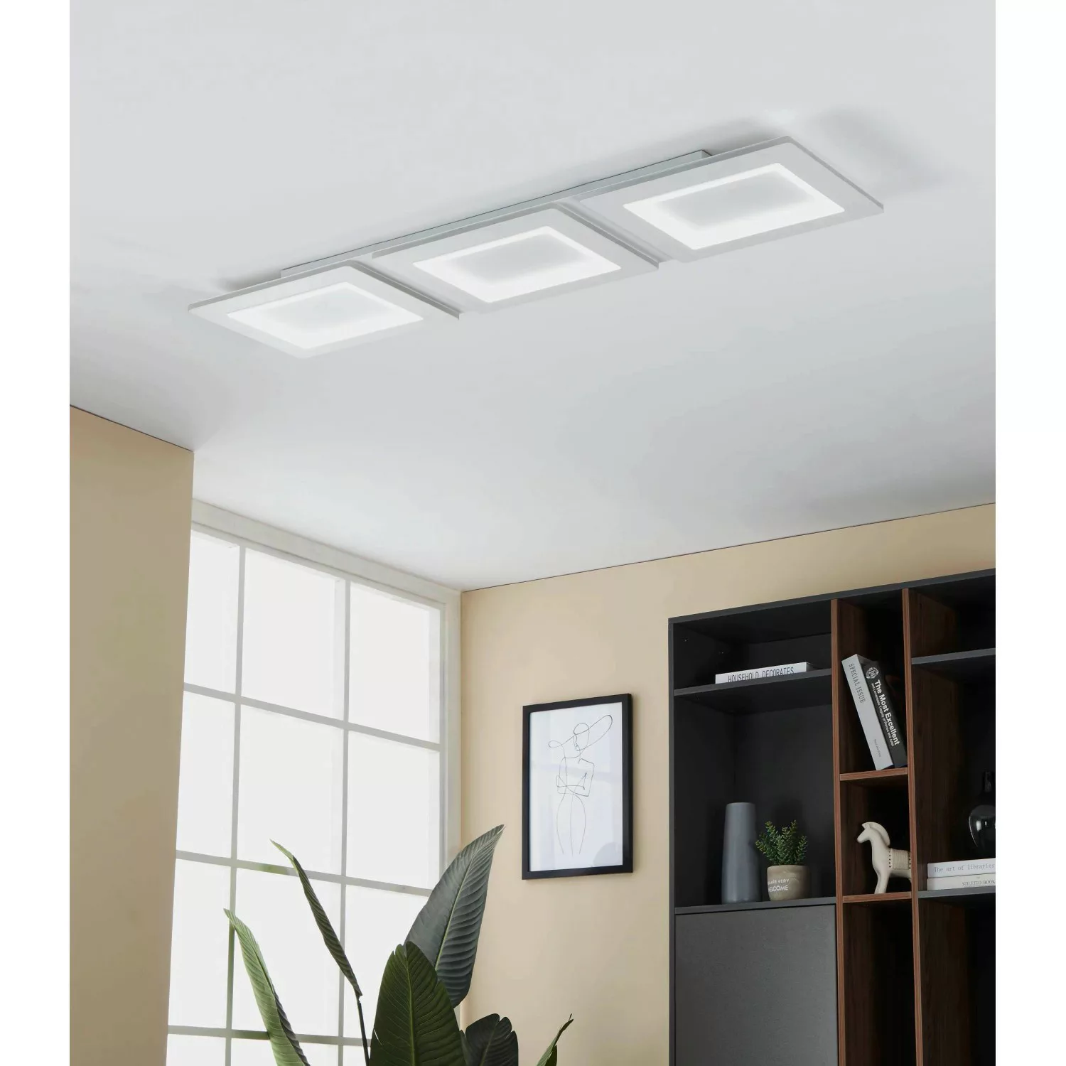 Eglo LED-Deckenleuchte Padrogiano-Z 120 cm x 30 cm Weiß günstig online kaufen