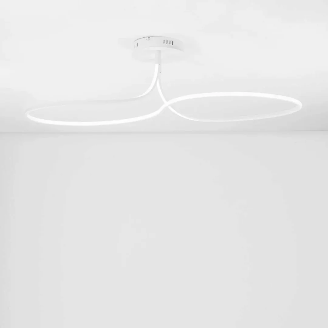 LED Deckenleuchte Fungo in Weiß 47W 2630lm günstig online kaufen