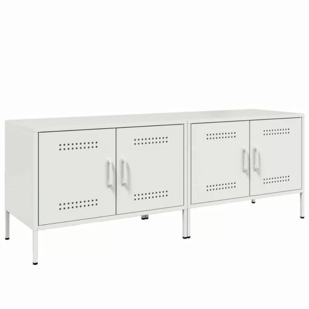 vidaXL TV-Schrank TV-Schränke 2 Stk. Weiß 68x39x50,5 cm Stahl günstig online kaufen