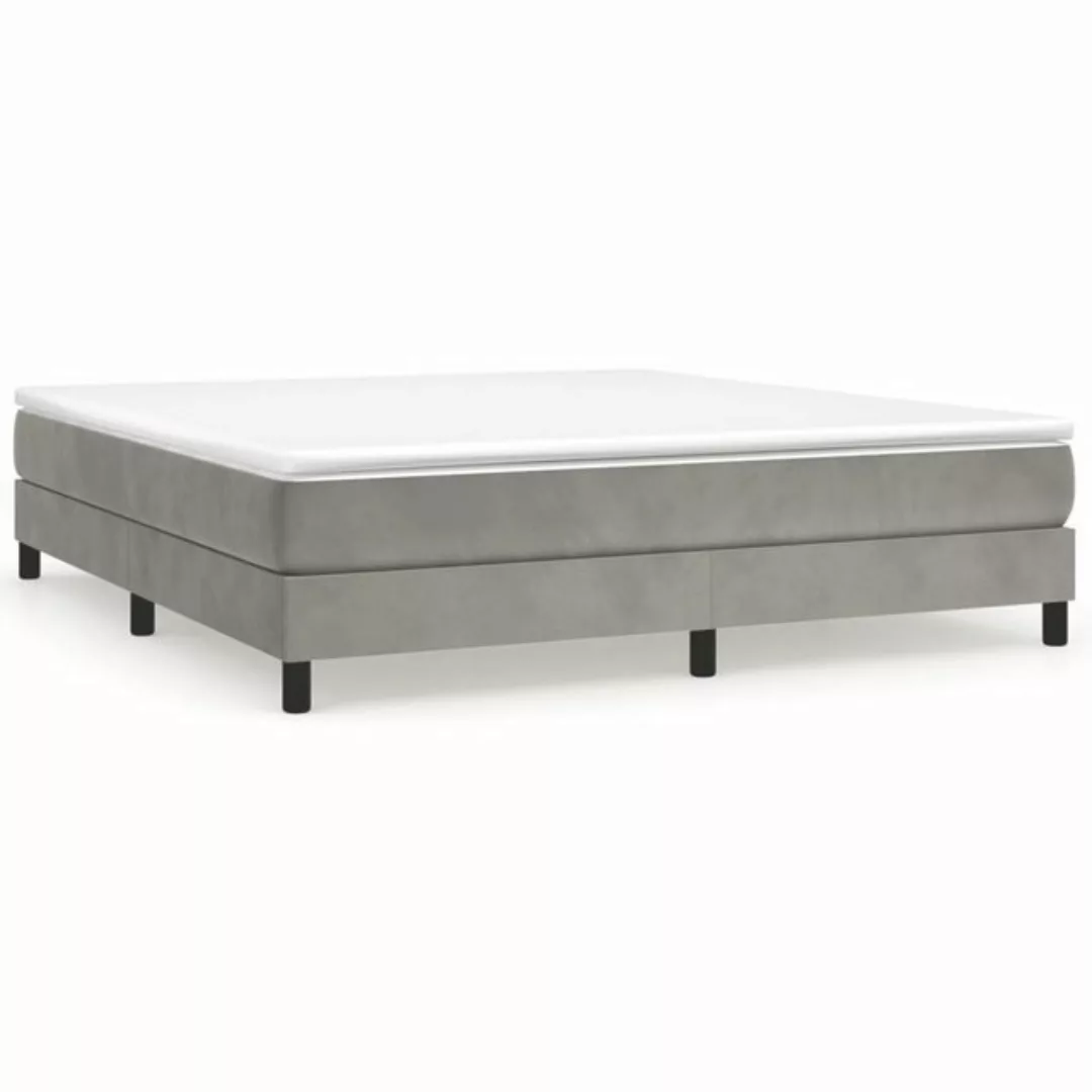 furnicato Bett Boxspringbett mit Matratze Hellgrau 160x200 cm Samt (1-tlg) günstig online kaufen