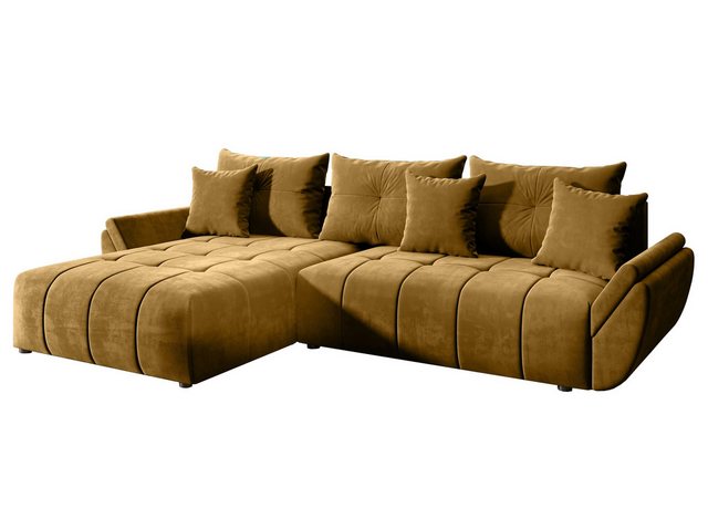 Furnix Ecksofa LUBANI Sofa mit Schlaffunktion Bettkasten Kissen Couch L-For günstig online kaufen