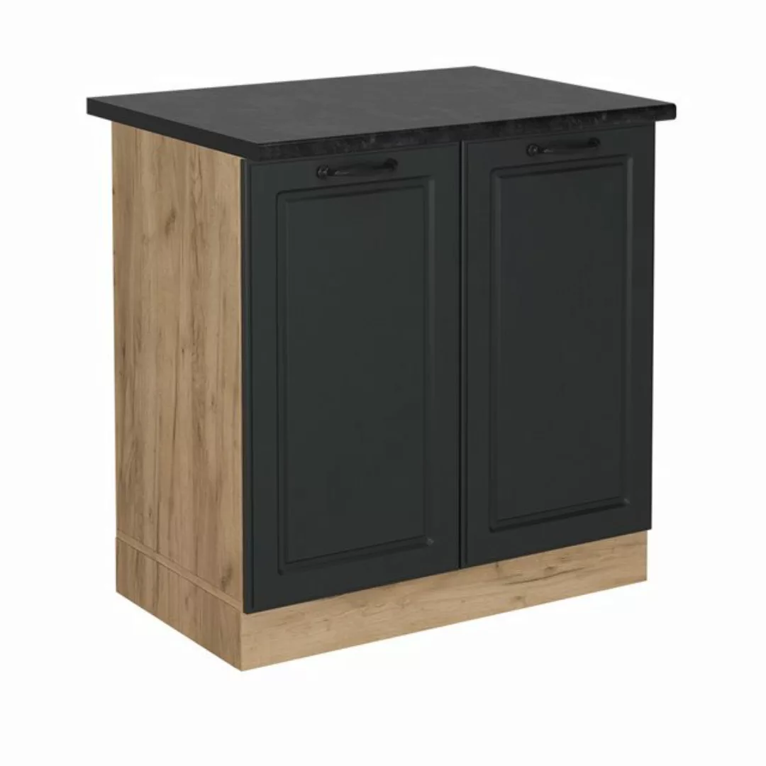 Vicco Spülenunterschrank R-Line, Anthrazit Landhaus/Goldkraft Eiche, 80 cm, günstig online kaufen