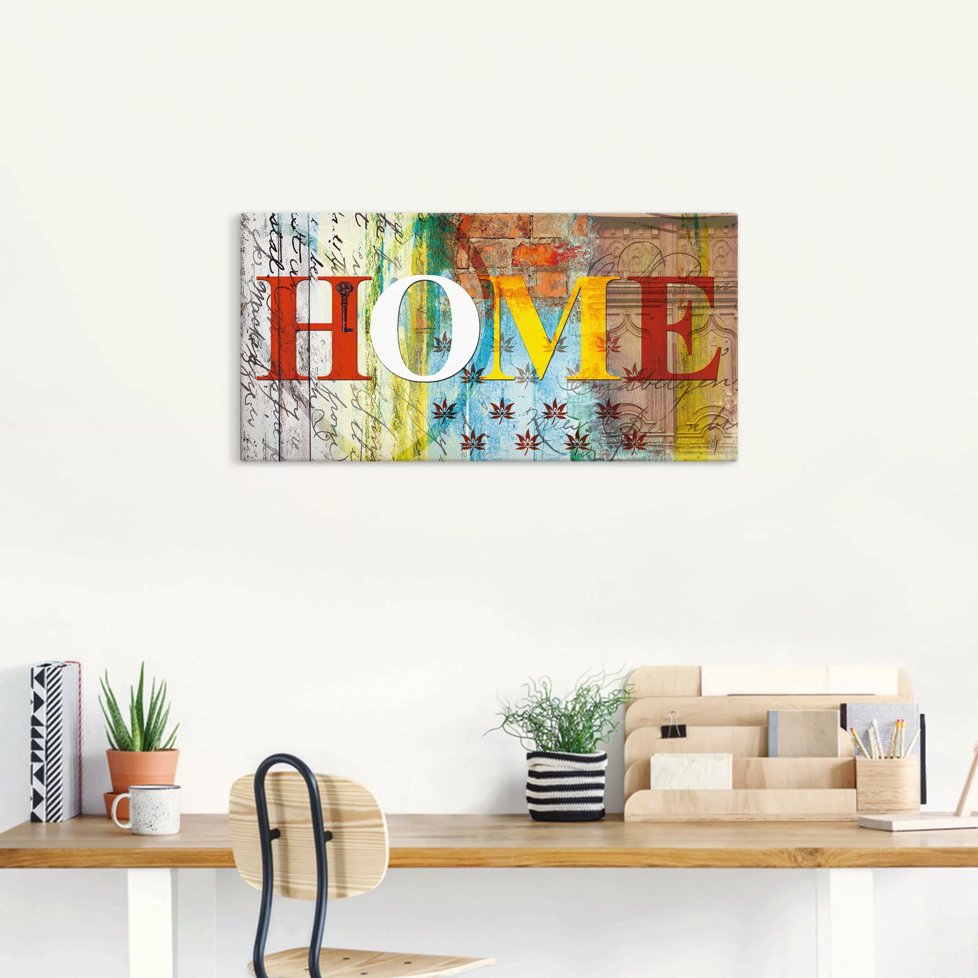 Artland Wandbild "Buntes Zuhause", Sprüche & Texte, (1 St.) günstig online kaufen