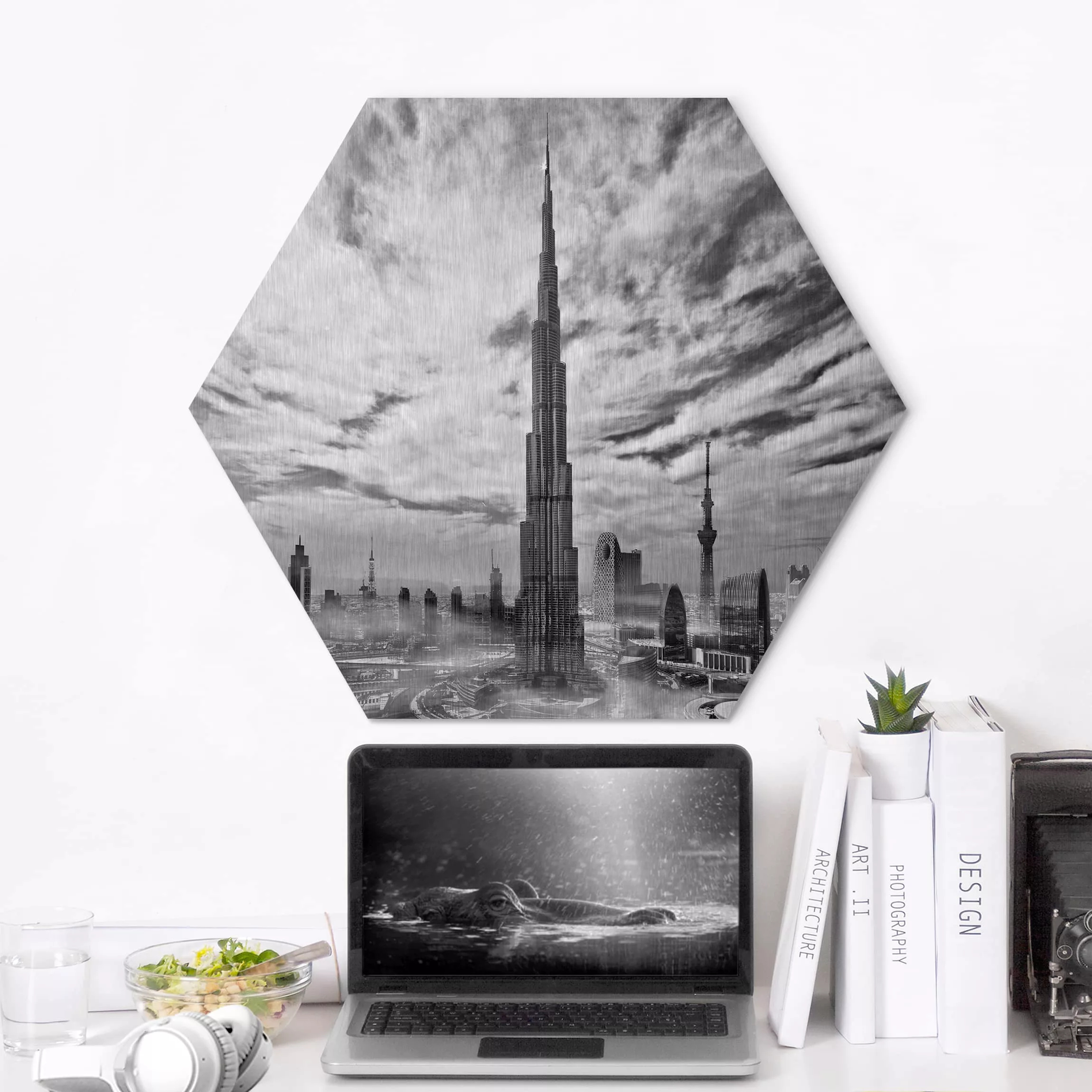 Hexagon-Alu-Dibond Bild Architektur & Skyline Dubai Super Skyline günstig online kaufen