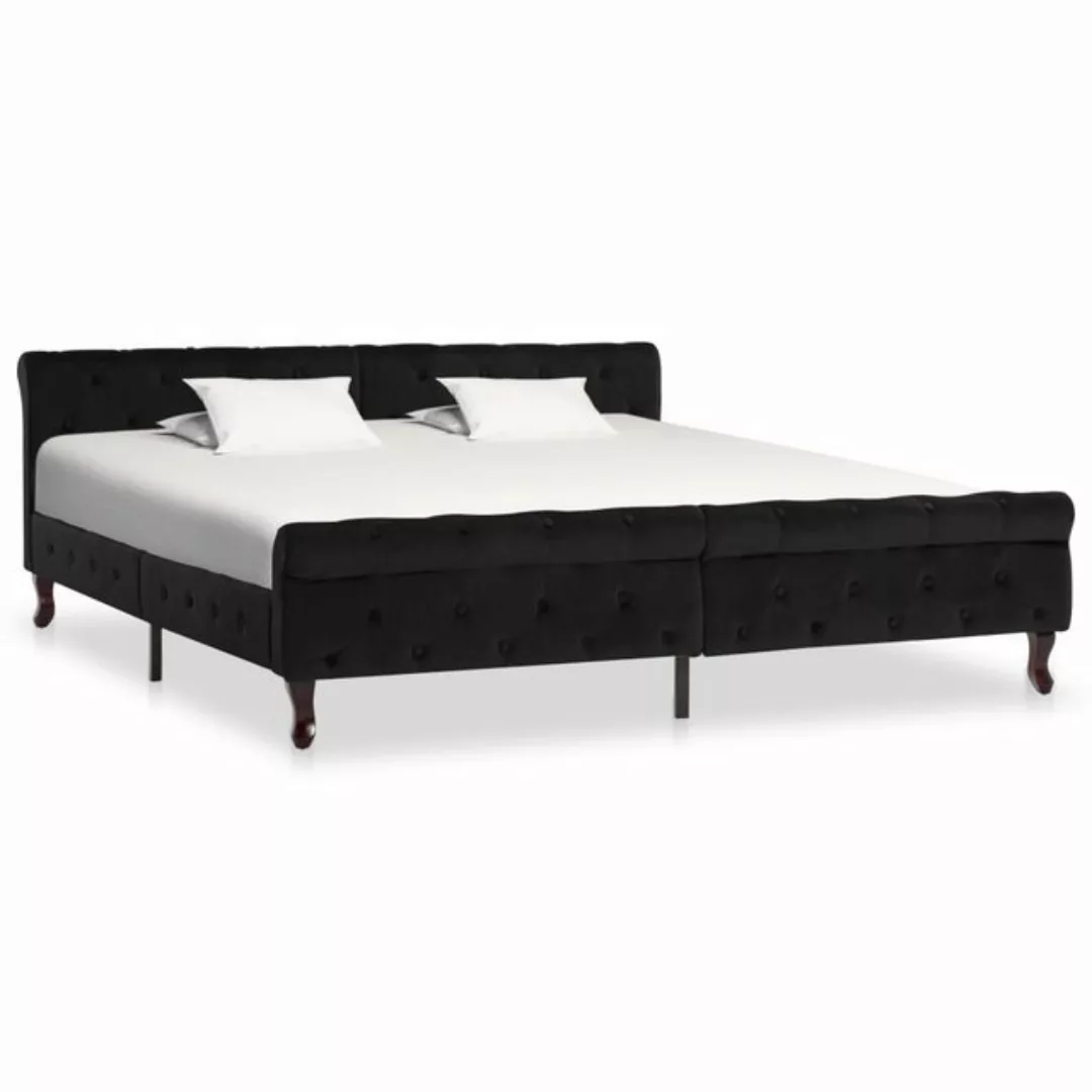 vidaXL Bettgestell Bettgestell Schwarz Samt 180 x 200 cm Bett Bettrahmen Be günstig online kaufen