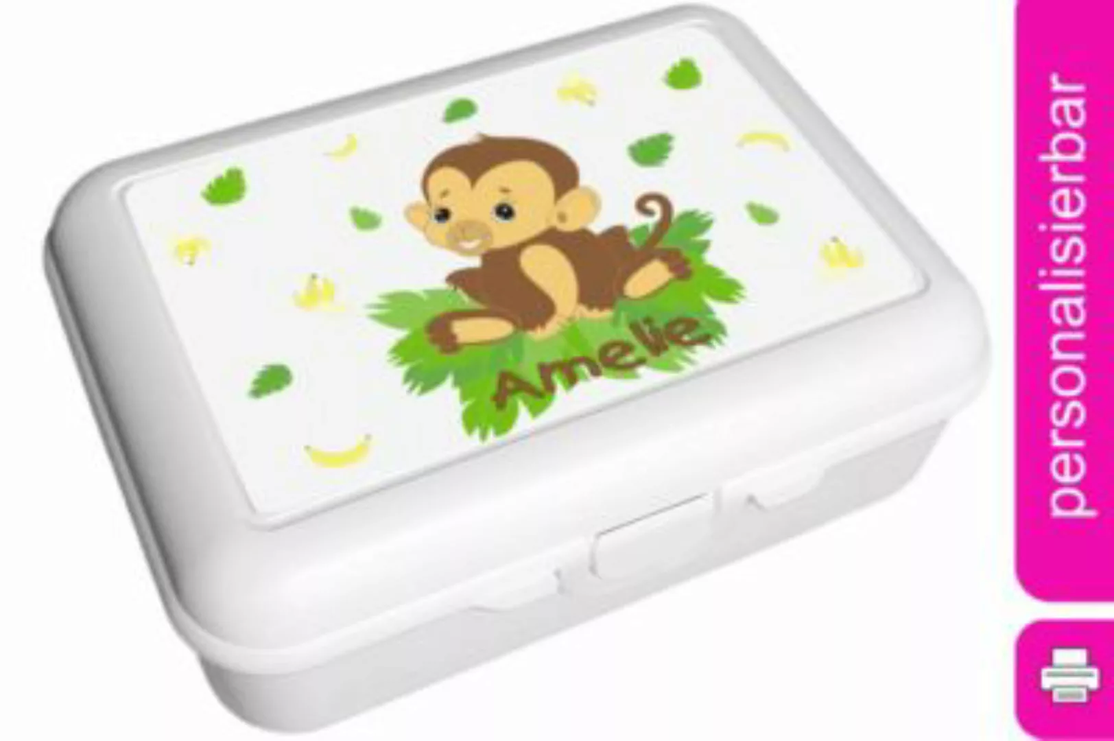 CreaDesign Brotdose mit Trennschale / Einsatz mit Name personalisiert Affen günstig online kaufen