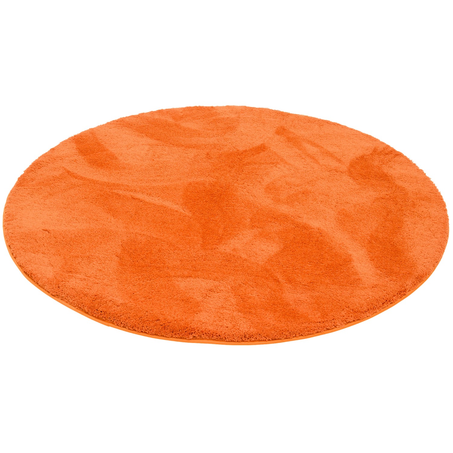 Pergamon Luxus Super Soft Hochflor Teppich Silky Rund Orange 120x120cm günstig online kaufen