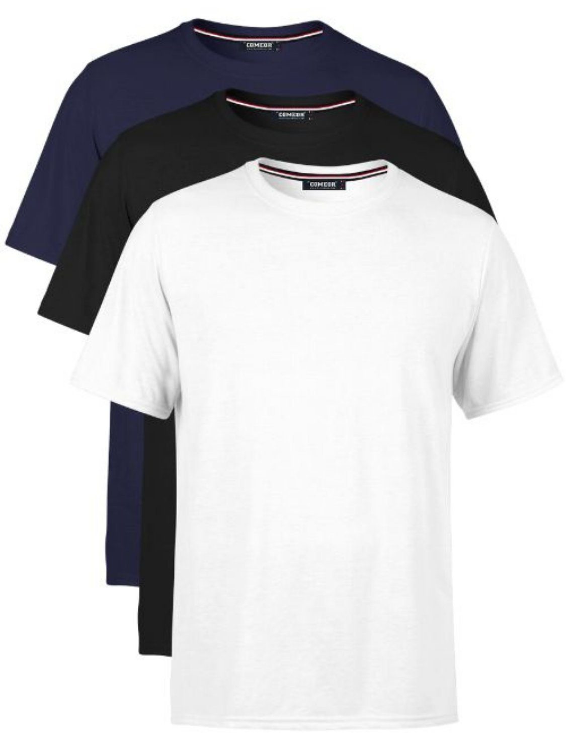 COMEOR T-Shirt Herren Basic T-Shirts Baumwolle günstig online kaufen