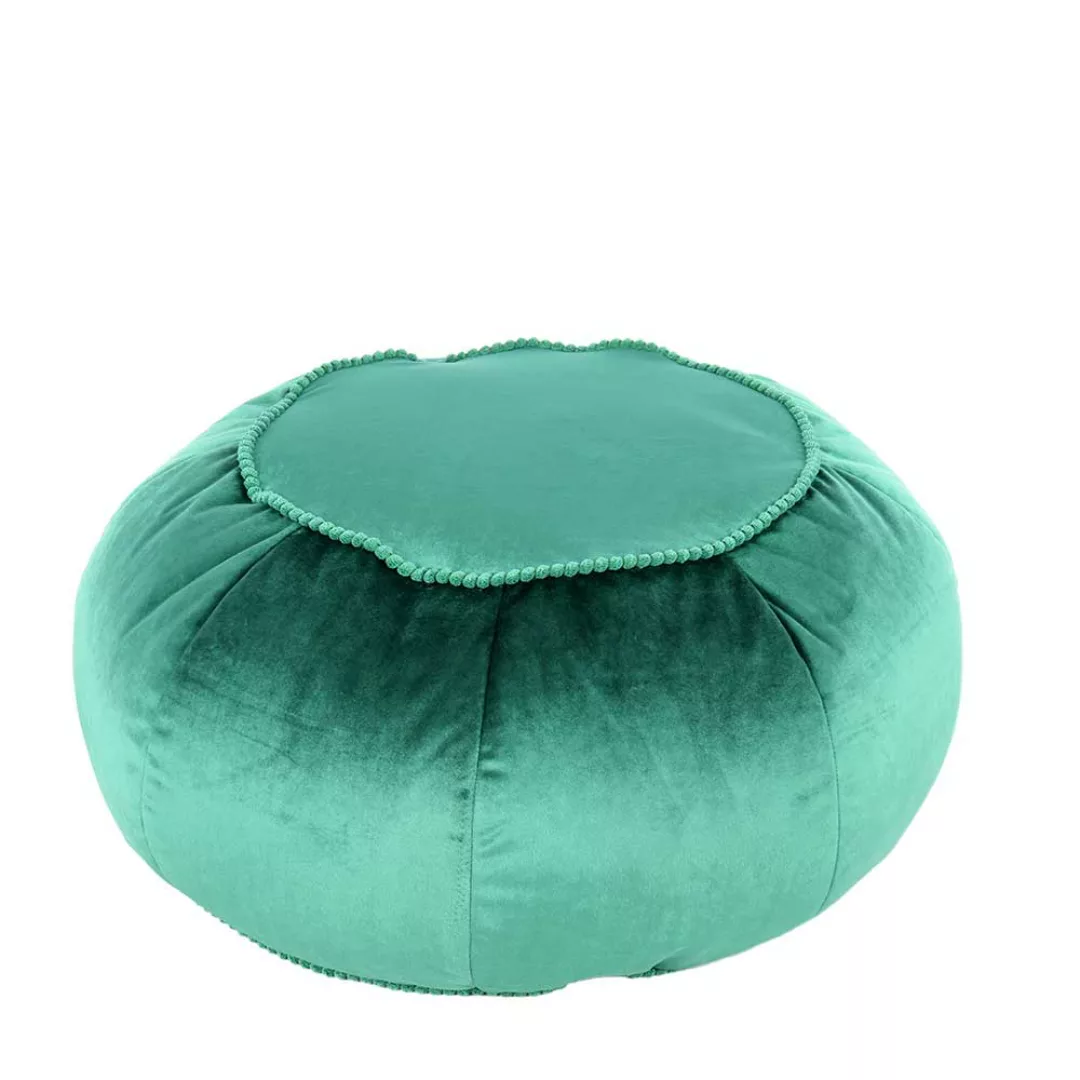 Samt Sitzpouf in Grün Boho Style günstig online kaufen