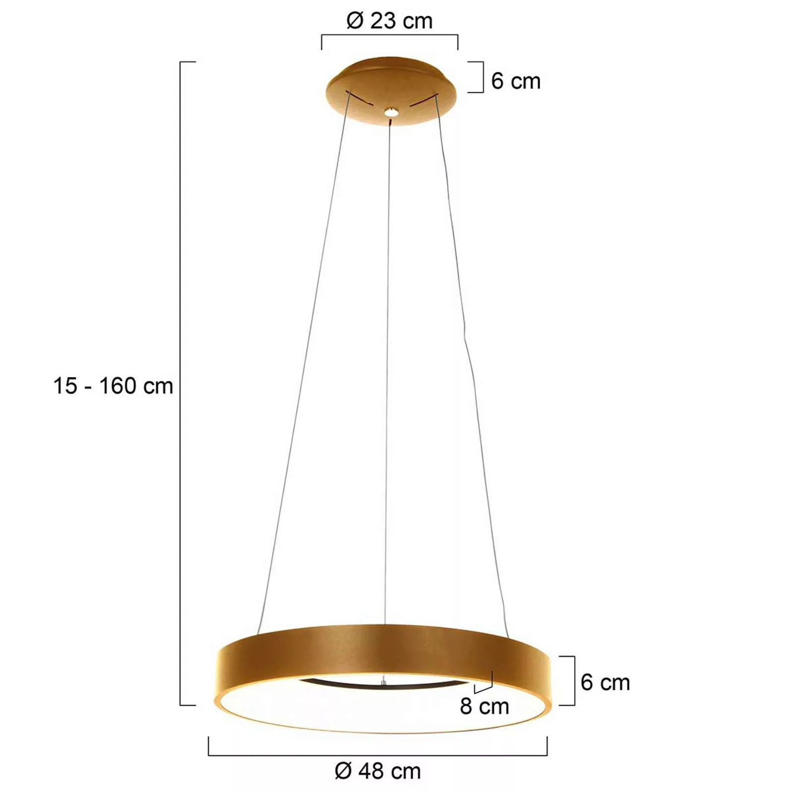 LED-Hängeleuchte Ringlede, Ø 48 cm, gold günstig online kaufen