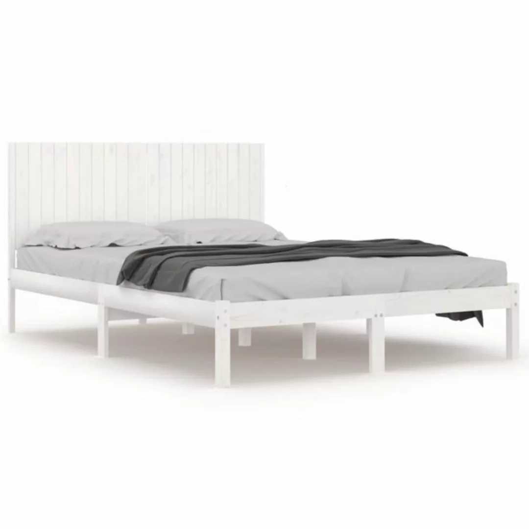 vidaXL Bettgestell Massivholzbett Weiß Kiefer 200x200 cm Bett Bettgestell D günstig online kaufen